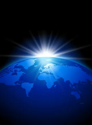 蓝色地球曙光背景高清