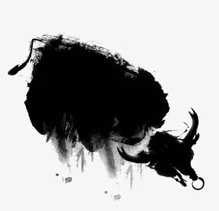 水墨牛免抠免抠