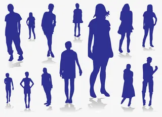 青春活力人物剪影免抠