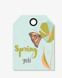 卡通春天吊牌免抠