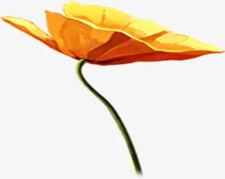 黄色卡通春天花朵美景免抠