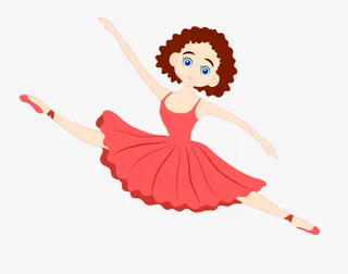 卡通跳舞的小女孩免抠