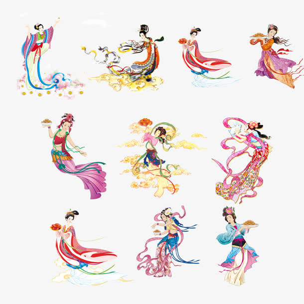 仙女散花锦集免抠