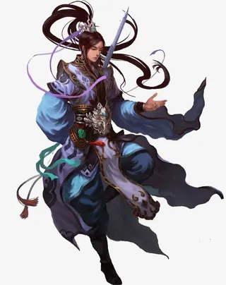游戏原画仙侠拿剑男子免抠
