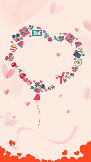 粉色小清新爱心妇女节PS源文件H5背景高清
