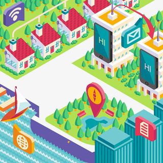 立体智慧城市风景矢量图免抠