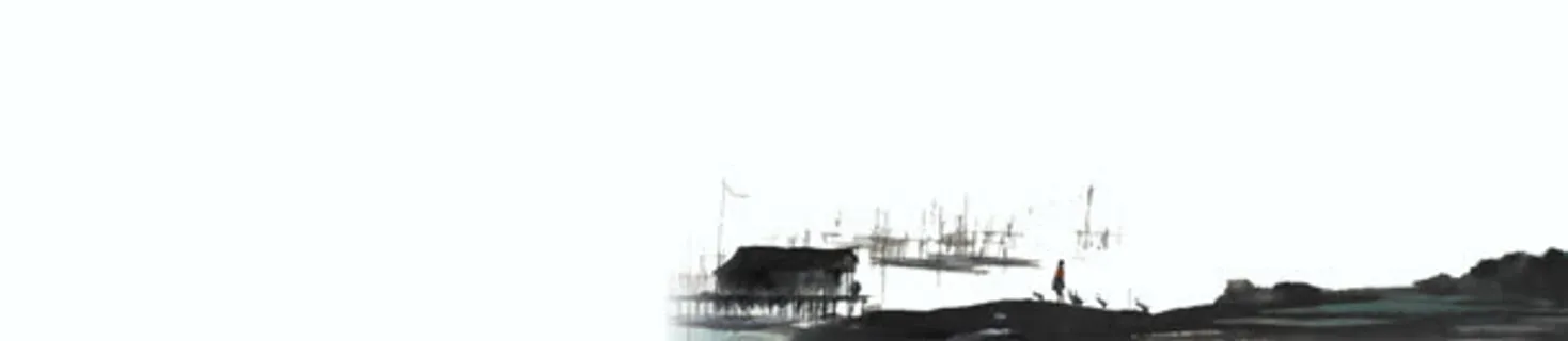 中国风水墨房屋背景banner