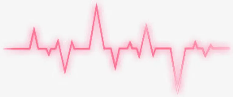 粉色心电图手绘免抠