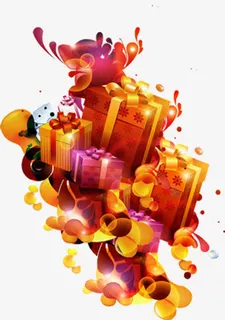 手绘彩勾连涉及光效海报免抠