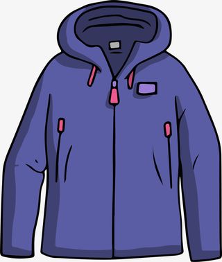 手绘蓝色衣服免抠图免抠