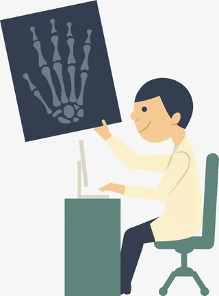 拿着化验单的医生免抠