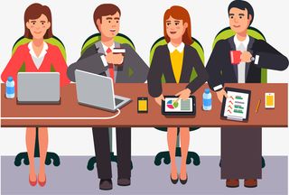 卡通演讲培训矢量图免抠