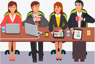 卡通演讲培训矢量图免抠