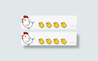 可爱分割线母鸡小鸡免抠