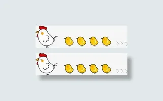 可爱分割线母鸡小鸡免抠