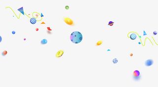 漂浮几何图形金币免抠