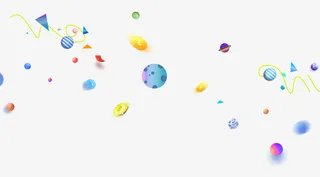 漂浮几何图形金币免抠