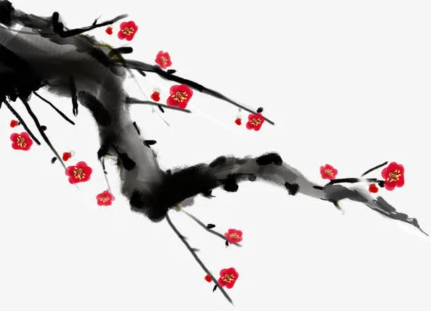 水墨梅花免抠