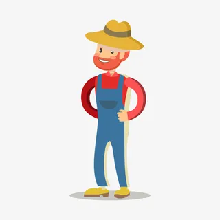 手绘戴帽子的人png免抠