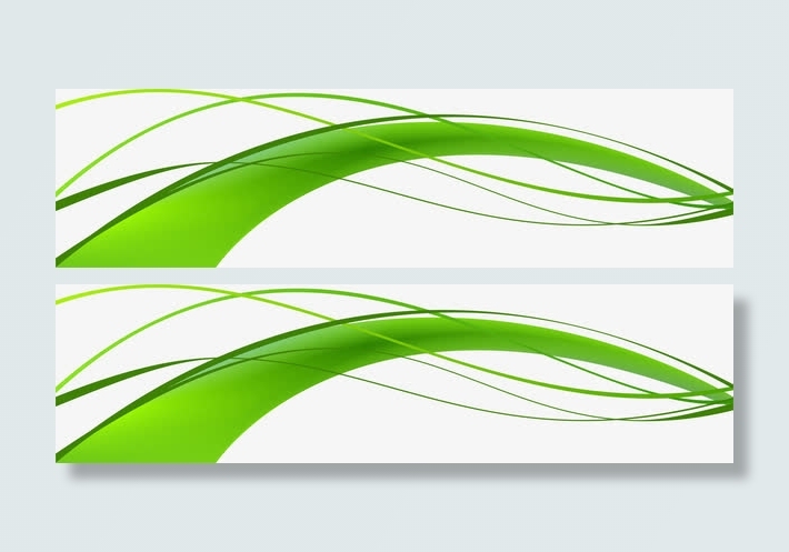 绿色线条花纹免抠