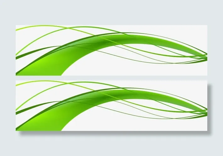 绿色线条花纹免抠