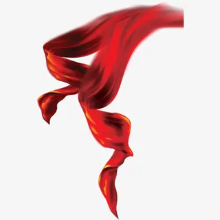红色丝带免抠