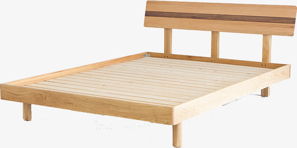 北欧实木床免抠