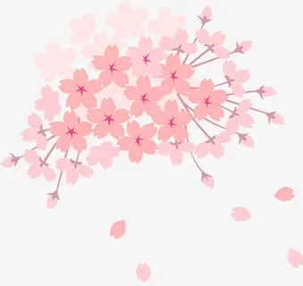 卡通粉红花瓣飘落免抠