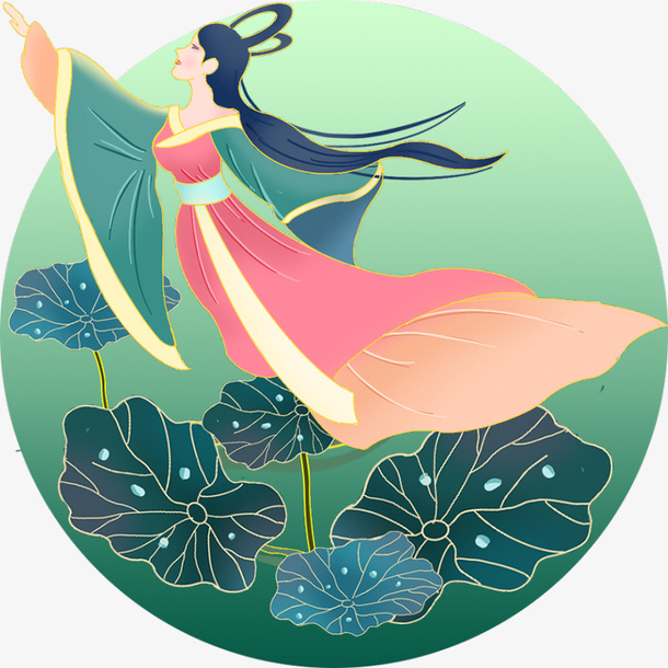中秋节月亮奔月嫦娥免抠