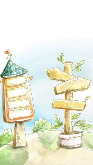 手绘卡通梦幻场景H5背景高清