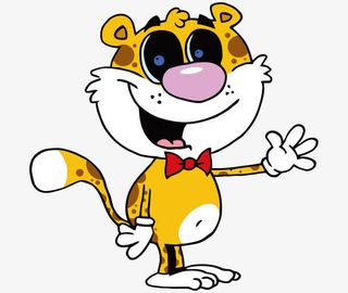 卡通手绘黄色领结老虎免抠