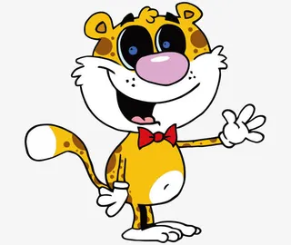 卡通手绘黄色领结老虎免抠