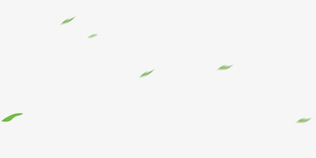 绿色漂浮动感落叶免抠