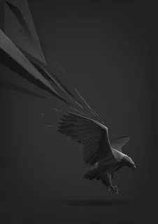 黑色老鹰雕塑海报背景 黑色老鹰雕塑海报背景