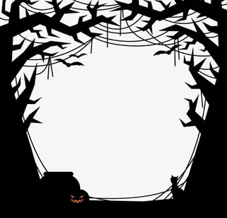 万圣节南瓜阴森剪影元素免抠