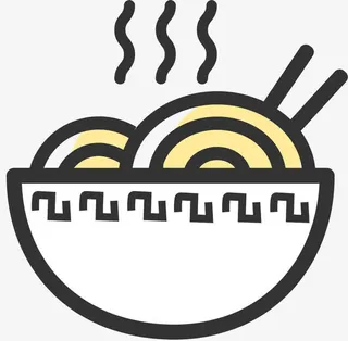 黑色手绘面条元素免抠