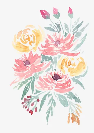 水彩的植物免抠