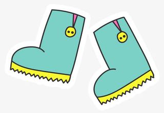 圣诞老人鞋子手绘图免抠