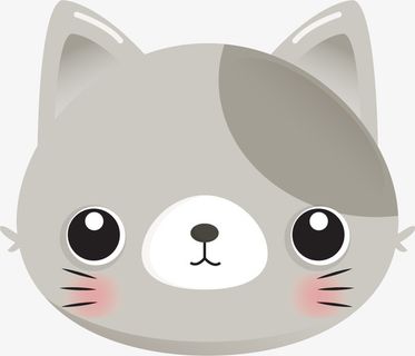 矢量灰色猫咪头像免抠