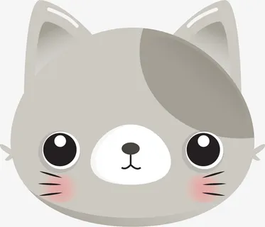 矢量灰色猫咪头像免抠