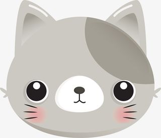 矢量灰色猫咪头像免抠