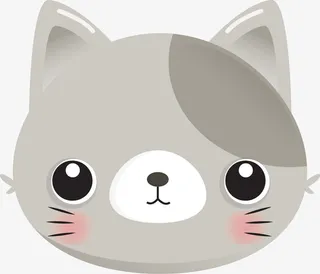 矢量灰色猫咪头像免抠