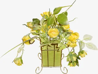 卡通手绘插花免抠