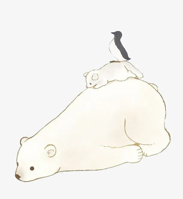 卡通北极熊免抠