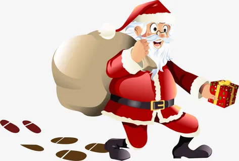 卡通送礼圣诞老人免抠