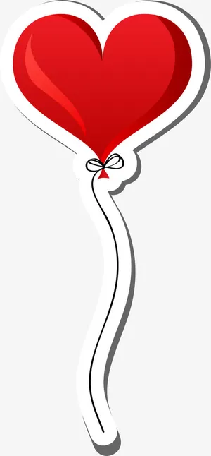 红色情人节爱心气球免抠
