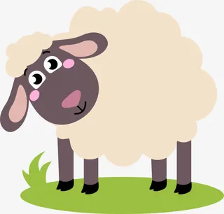 黄色卡通小羊免抠