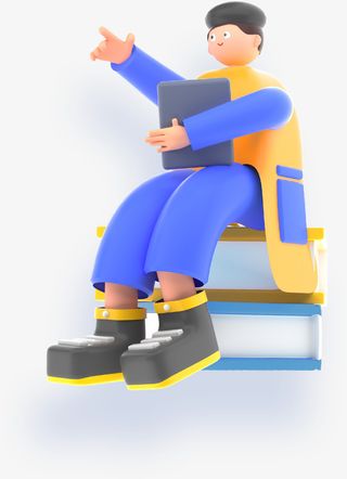 3D卡通时尚教育人物元素免抠