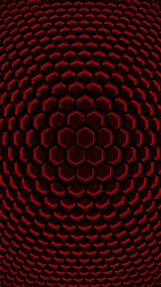 六边形红色几何H5背景高清