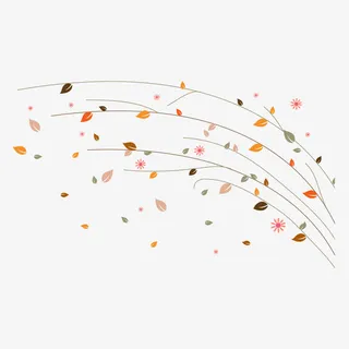 卡通手绘树叶免抠